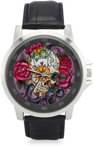 img 4 attached to Beautiful Sugar Skull Stainless Watch