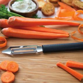 img 2 attached to 🔪 Premium Rada Cutlery Deluxe Vegetable Peeler: Stainless Steel Blade, USA-Made, 8-3/8 Inches, Black Handle