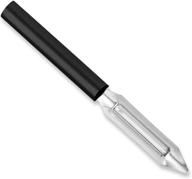 🔪 premium rada cutlery deluxe vegetable peeler: stainless steel blade, usa-made, 8-3/8 inches, black handle logo