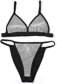 img 3 attached to 👙 Fstrend Rhinestone Swimsuit: Clubwear Festival Women's Jewelry and Body Accessories