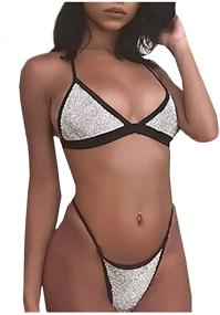 img 4 attached to 👙 Fstrend Rhinestone Swimsuit: Clubwear Festival Women's Jewelry and Body Accessories