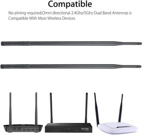 img 2 attached to 📶 Enhance Your Wi-Fi Performance with 1.3ft Dual Band Omni Directional Antenna for Wireless Network Devices