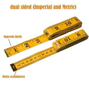 img 2 attached to 📏 AXEN 3 Pack Soft Measuring Tape Body Tape Measure, Dual Scale Sewing Flexible Ruler (300cm/120in) for Sewing, Tailoring, Clothing, Weight Loss, Medical Body Measurements - Yellow