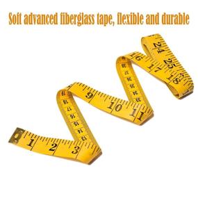 img 1 attached to 📏 AXEN 3 Pack Soft Measuring Tape Body Tape Measure, Dual Scale Sewing Flexible Ruler (300cm/120in) for Sewing, Tailoring, Clothing, Weight Loss, Medical Body Measurements - Yellow