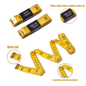 img 3 attached to 📏 AXEN 3 Pack Soft Measuring Tape Body Tape Measure, Dual Scale Sewing Flexible Ruler (300cm/120in) for Sewing, Tailoring, Clothing, Weight Loss, Medical Body Measurements - Yellow