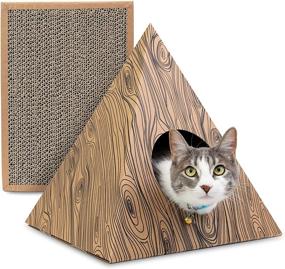 img 4 attached to 🐱 Upstreet Cat Hideout: Non-Toxic Cardboard, 2 Pack Hex Tunnel, Stress-Relieving Playhouse for Anxiety Relief, Durable & Lightweight