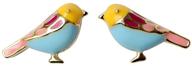 🐦 hypoallergenic bird stud earrings - saunterway 925 sterling silver, 18k gold plated/white gold plated, multi-color enamel, animal jewelry gift for girls & women logo