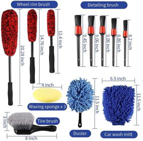 img 3 attached to 🚗 14-Piece GNILLKO Car Detailing Brushes Kit for Wheel and Tire Cleaning: Includes 3 Synthetic Woolie Brushes for Car Rims, Dashboard, Interior, Exterior - Different Sizes