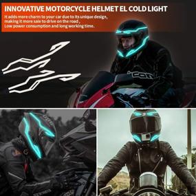 img 1 attached to EL Light Motorcycle Helmet Accessory - Iceblue LED Strip, Night Riding Signal Helmet Light with 3 Modes