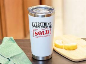 img 2 attached to 🏡 Real Estate Agent Coffee Mug - 20oz White Tumbler with 'Everything I Touch Turns to Sold' - Ideal Gift for Realtors, Men, Women, Closing, House Sales