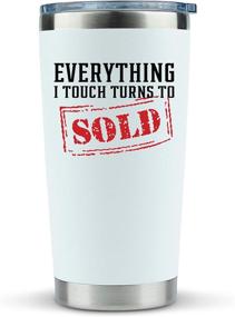 img 4 attached to 🏡 Real Estate Agent Coffee Mug - 20oz White Tumbler with 'Everything I Touch Turns to Sold' - Ideal Gift for Realtors, Men, Women, Closing, House Sales