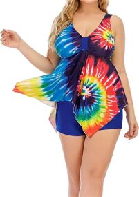 img 2 attached to ESPRLIA Tankini Two Piece Ruffled Swimsuits Sports & Fitness