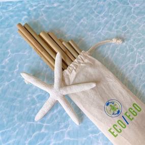 img 3 attached to 🌿 U.S.A. Owned ECO/EGO Premium Handcrafted Organic Bamboo Straws - Set of 12 Biodegradable, Reusable Straws with Brush & Travel Pouch. 10% Profits Donated to Charity!