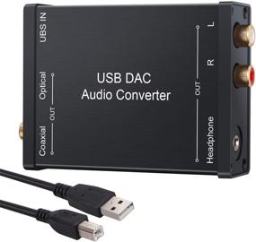 img 4 attached to 🔌 LiNKFOR Конвертер USB в SPDIF Коаксиальный RCA и разъем 3,5 мм для наушников - Высококачественный USB DAC адаптер для Windows, Mac, PS4, PS3 - Поддержка оптического аудио