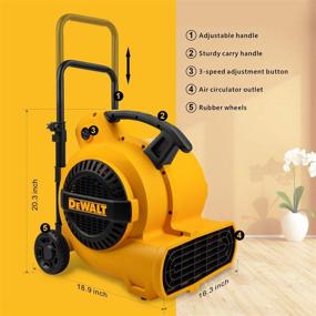 img 1 attached to 🌀 DEWALT Air Mover DXAM-2818: Powerful 18.9 x 16.3 x 20.3-inch Yellow Blower for Effective Performance