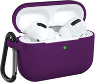 dgege silicone airpods pro case cover - keychain compatible, purple, front led visible logo