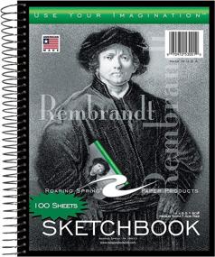 img 4 attached to 🎨 Rembrandt Spiral Drawing Art Sketchbook, 8.5x11, 100 Sheets, 60 lb White Drawing Paper by Roaring Spring