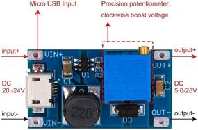 img 3 attached to 🔌 Yeeco DC Преобразователь повышающего напряжения, регулятор напряжения для входящего сигнала 2-24В 5В 9В, регулируемый модуль повышающего напряжения 5-28В 12В 20В, модуль питания повышающего напряжения высокого качества.