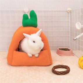 img 1 attached to 🏡 Cozy Hideouts for Dwarf Rabbits, Bunny, Ferrets, Rats, Hedgehogs, Chinchilla - Orange
