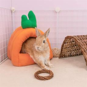 img 2 attached to 🏡 Cozy Hideouts for Dwarf Rabbits, Bunny, Ferrets, Rats, Hedgehogs, Chinchilla - Orange