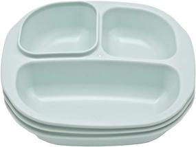 img 1 attached to 🍽️ Happy Starla - Set of 3 Smiley Food Plates, Bowl, and Serving Tray Dish - Made in USA, BPA Free - Ideal for Toddlers, Kids, and Adults (Mint)