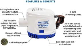 img 2 attached to 🚤 MAXZONE 12v 1100gph Automatic Submersible Boat Bilge Water Pump with Float Switch (Blue) for Enhanced SEO