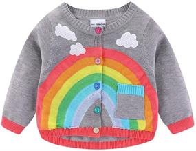 img 4 attached to 🌈 Adorable LittleSpring Boys' Rainbow Cardigan Sweater for All Seasons
