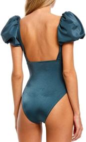 img 3 attached to Waisted Bandeau Swimsuit - Trendy Swimwear for Women's Fashion Clothing