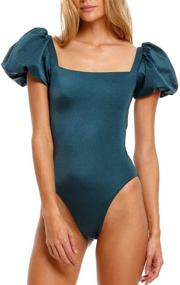 img 4 attached to Waisted Bandeau Swimsuit - Trendy Swimwear for Women's Fashion Clothing