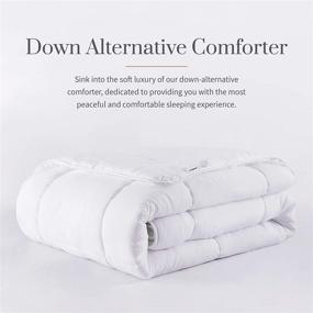 img 3 attached to Everspread Full Size White All-Season Down Alternative Comforter Duvet Insert - Soft Microfiber, Quilted Design, Machine Washable, Corner Duvet Tabs