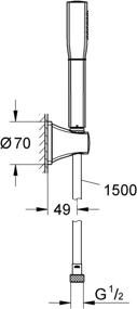 img 3 attached to GROHE Brauseset Rainshower Wandbrausehalter 27993000