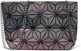 img 3 attached to Geometric Holographic Luminesk Satchels Reflective Women's Handbags & Wallets and Satchels