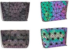 img 1 attached to Geometric Holographic Luminesk Satchels Reflective Women's Handbags & Wallets and Satchels