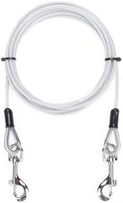 img 4 attached to 🐶 10ft Galvanized Steel Dog Tie Out Cable with PVC Coating - For Small to Medium Pets Up to 80 lbs by AMOFY