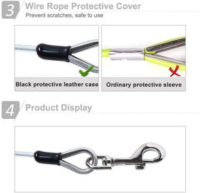 img 1 attached to 🐶 10ft Galvanized Steel Dog Tie Out Cable with PVC Coating - For Small to Medium Pets Up to 80 lbs by AMOFY