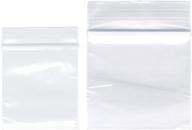 400 pack of 2 mil small clear plastic reclosable bags - 2 assorted sizes (1.5x1.5 inch, 2x2 inch) - clear and durable plastic resealable zipper baggies for jewelry, beads, pills, storage, shipping, and packaging logo