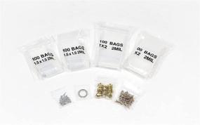 img 2 attached to 400 Pack of 2 Mil Small Clear Plastic Reclosable Bags - 2 Assorted Sizes (1.5x1.5 Inch, 2x2 Inch) - Clear and Durable Plastic Resealable Zipper Baggies for Jewelry, Beads, Pills, Storage, Shipping, and Packaging