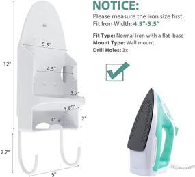 img 3 attached to 👕 DOUBLE 2 C Ironing Board Hanger - Efficient Wall Mount Holder with Heat Resistant Rack and Hooks for Max 5.1 Inch Width Iron Boards
