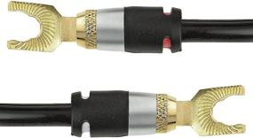 img 2 attached to 🔊 Mediabridge 12AWG Ultra Series Speaker Cable - Dual Gold Plated Spade Tips - 3 Feet Length - CL2 Rated - High Strand OFC Copper Construction - Black [New & Improved Version]