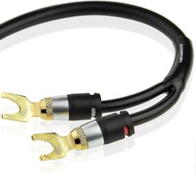 img 4 attached to 🔊 Mediabridge 12AWG Ultra Series Speaker Cable - Dual Gold Plated Spade Tips - 3 Feet Length - CL2 Rated - High Strand OFC Copper Construction - Black [New & Improved Version]
