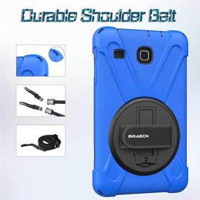 img 1 attached to Samsung Galaxy Tab E 8.0 T377 Case - 360 Degree Adjustable, Sturdy, 📱 Shockproof Heavy Duty Protective Cover with Kickstand/Hand Strap/Shoulder Strap (Blue) - Compatible with SM-T375/SM-T377/SM-T378