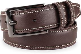 img 4 attached to 👞 Genuine Leather Fashion Classic Brown Men's Belts: Premium Size Accessories