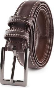 img 3 attached to 👞 Genuine Leather Fashion Classic Brown Men's Belts: Premium Size Accessories