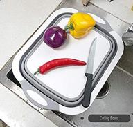 🔪 saibor collapsible cutting board with dish tub: space-saving folding washing bowl, draining basket, and chopping board – perfect for camping, picnic, bbq, kitchen (gray) logo