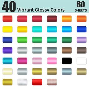 img 3 attached to 🎨 Lya Vinyl 80 Adhesive Vinyl Sheets, 40 Matte & 40 Glossy Colors - Permanent Craft Vinyl for Cricut, Silhouette, Party Decorations, Stickers, Crafts, and Car Decals