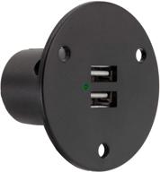 🔌 recpro rv usb charging port: dual charger socket, black recessed mount for rv, camper, trailer logo