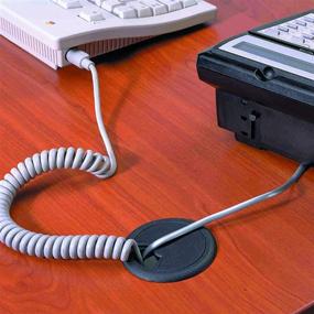 img 2 attached to 🗄️ Home Office Ideal Round Plastic Desk Grommet - Cord Management Solution