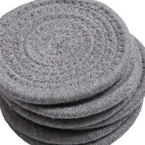 img 2 attached to Braided Coasters with HomeSwag Premium Absorbent Resistance