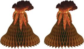 img 1 attached to Beistle Tissue Volcano Centerpieces Set of 2, 15-Inch, Multicolored