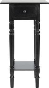 img 4 attached to Safavieh American Homes Collection Sabrina Distressed Black Side Table: Stylish and Functional Furniture for a Distinctive Touch